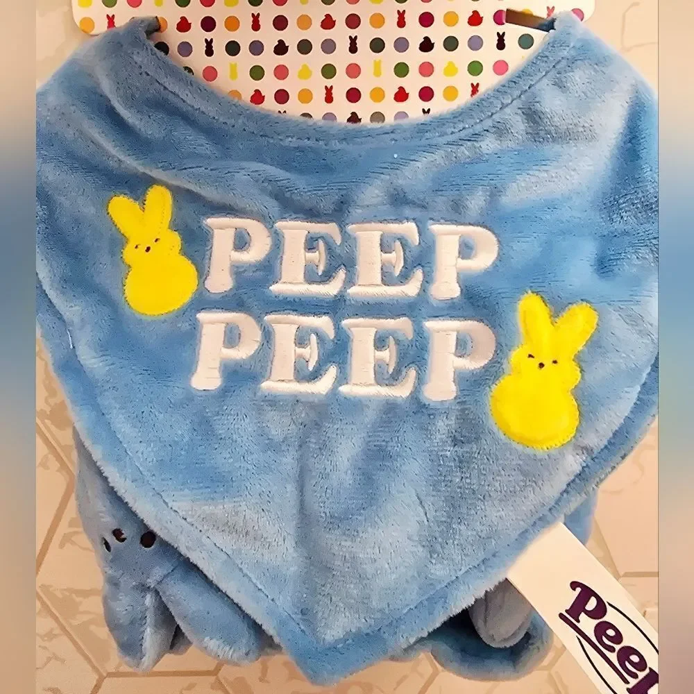 New Blue Peeps Baby girl Set Includes Hat, Bib, Booties Easter Bunny PEEP PEEP
